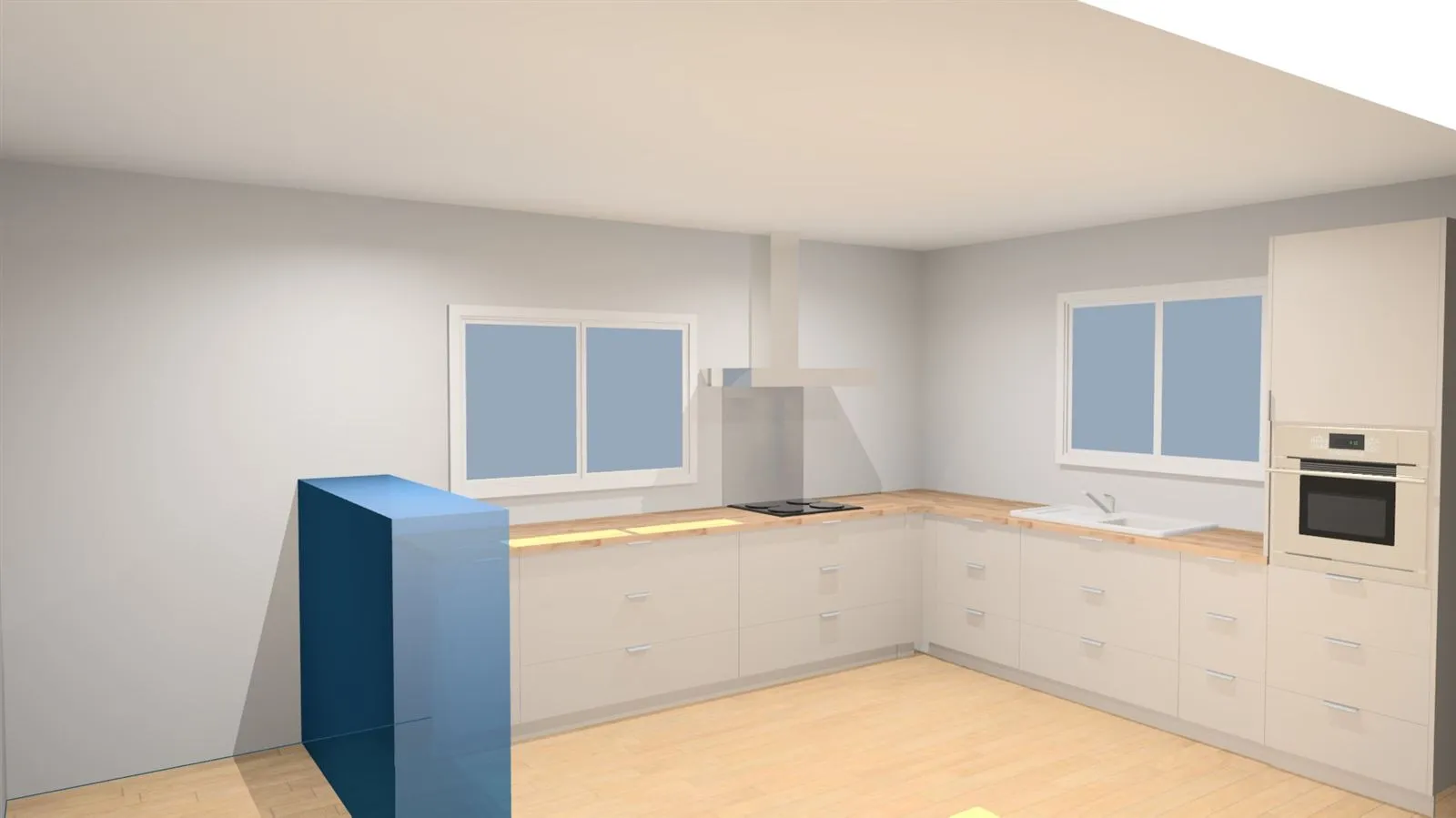 Cuisine à Plomodiern (2026), projet en 3D