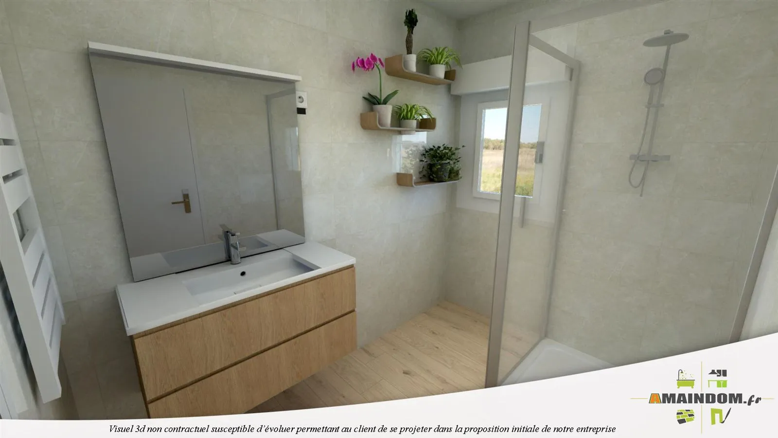 Salle d'eau à Saint-Nic (2025), projet en 3D