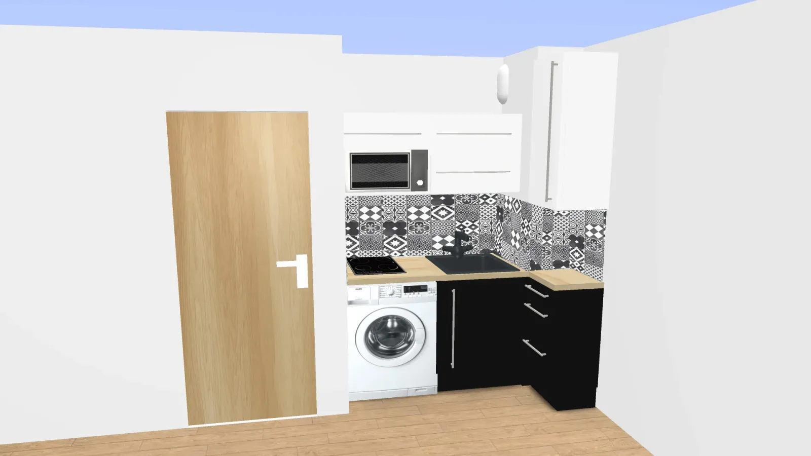 Kitchenette. à St Nic (2019), projet en 3D